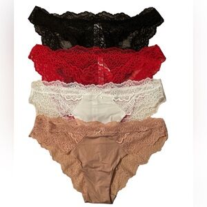 NWT Victoria's Secret Cheekini panties in size M, lace detailing.
